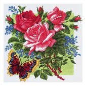 862 Набор для вышивания Р-Студия 'Розы с бабочкой'